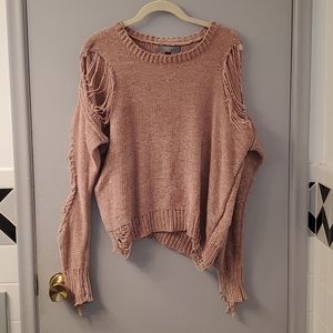 Distressed sweater; size S/M